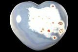 Polished, Blue Agate Heart - Madagascar #126705-1